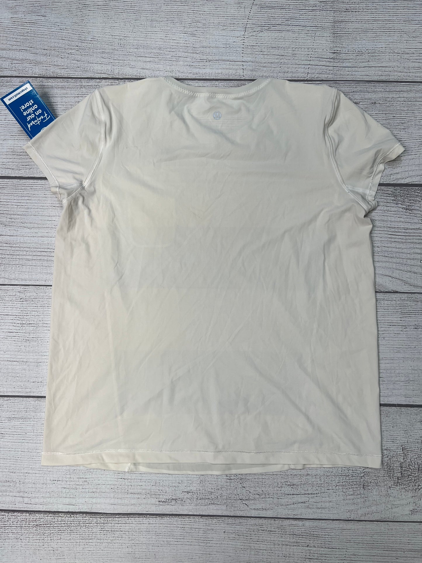 Athletic Top Short Sleeve By Lululemon In Cream, Size: M