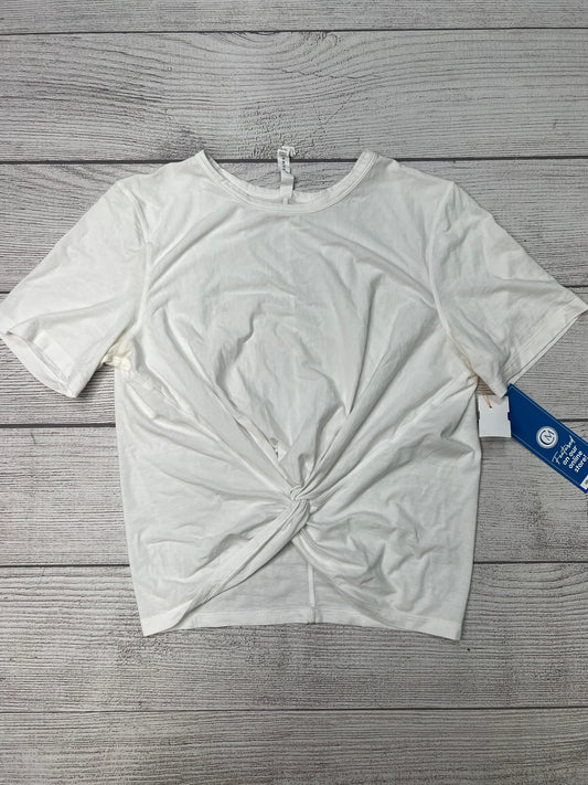 Athletic Top Short Sleeve By Lululemon In White, Size: M