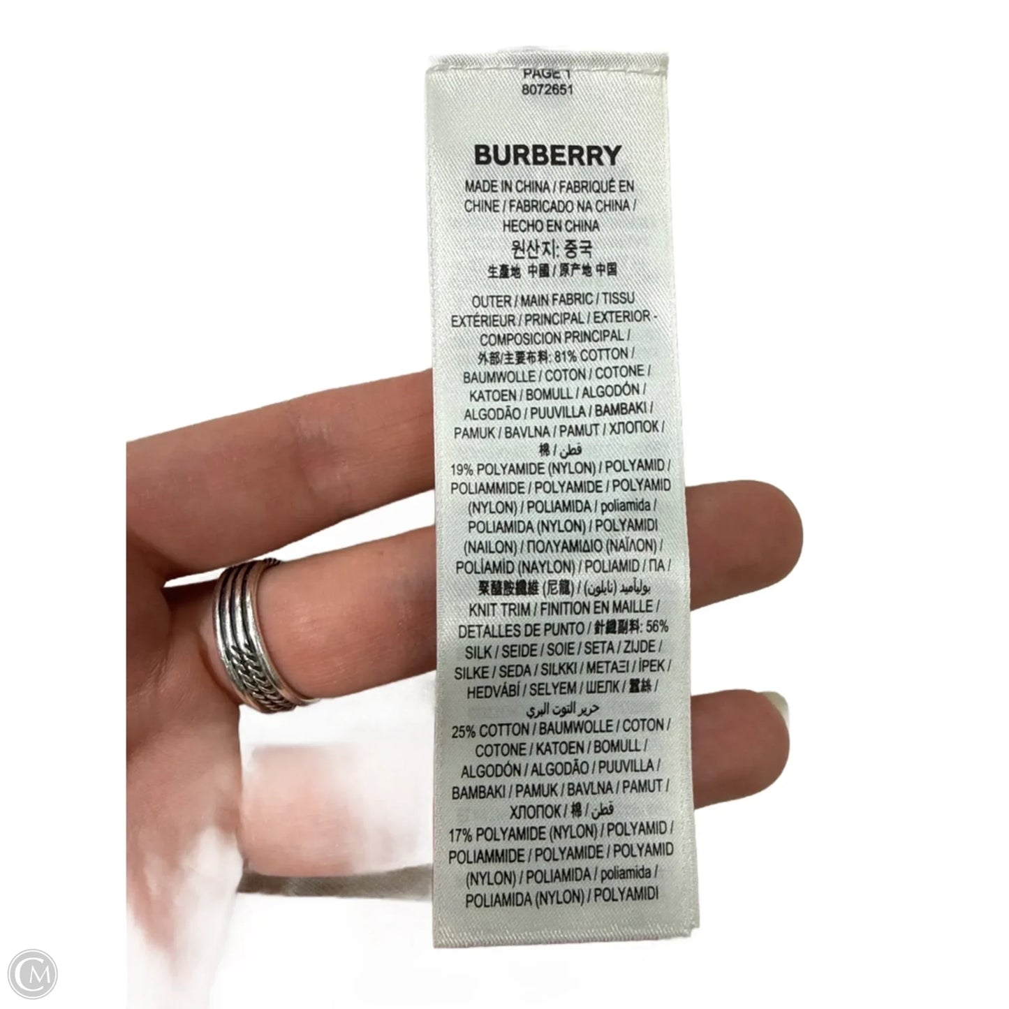 Dress Luxury Designer By Burberry In White, Size: S