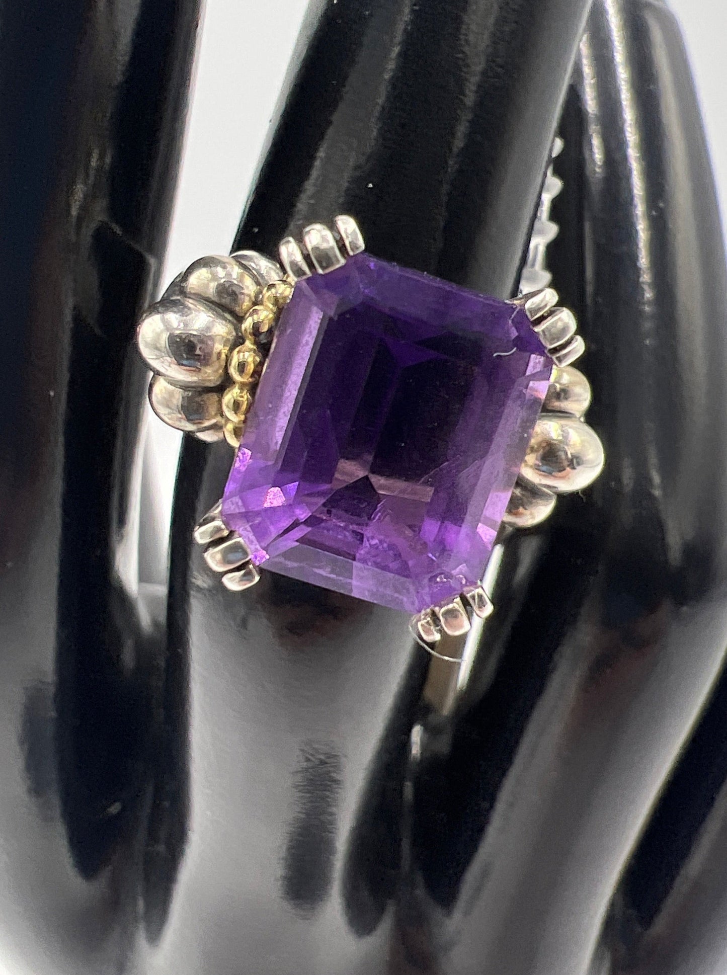 Lagos Glacier Amethyst Designer Cocktail Ring  Size: 6