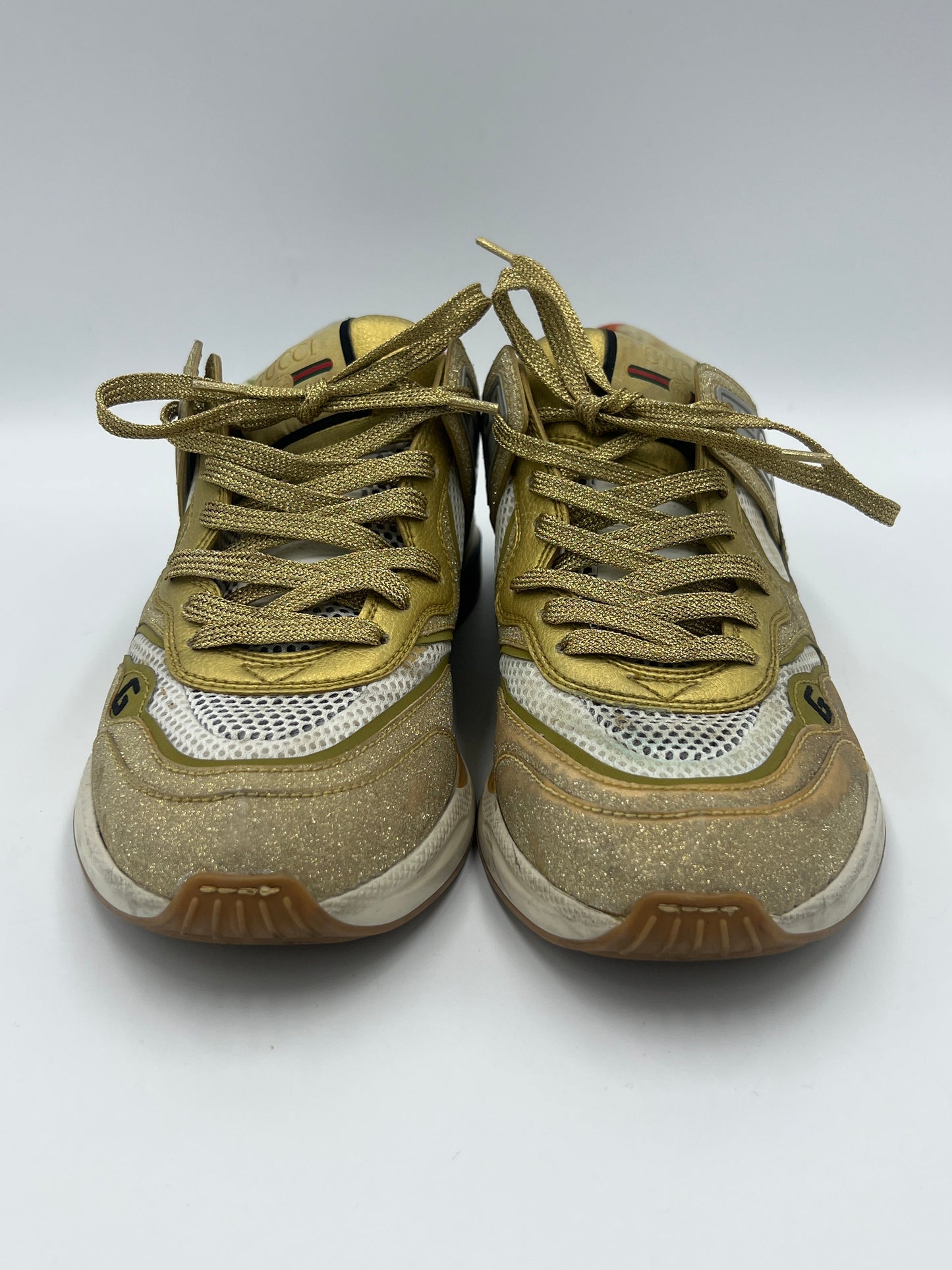 Gucci Gold Ultrapace Designer Sneaker  Sz. 8 (38)