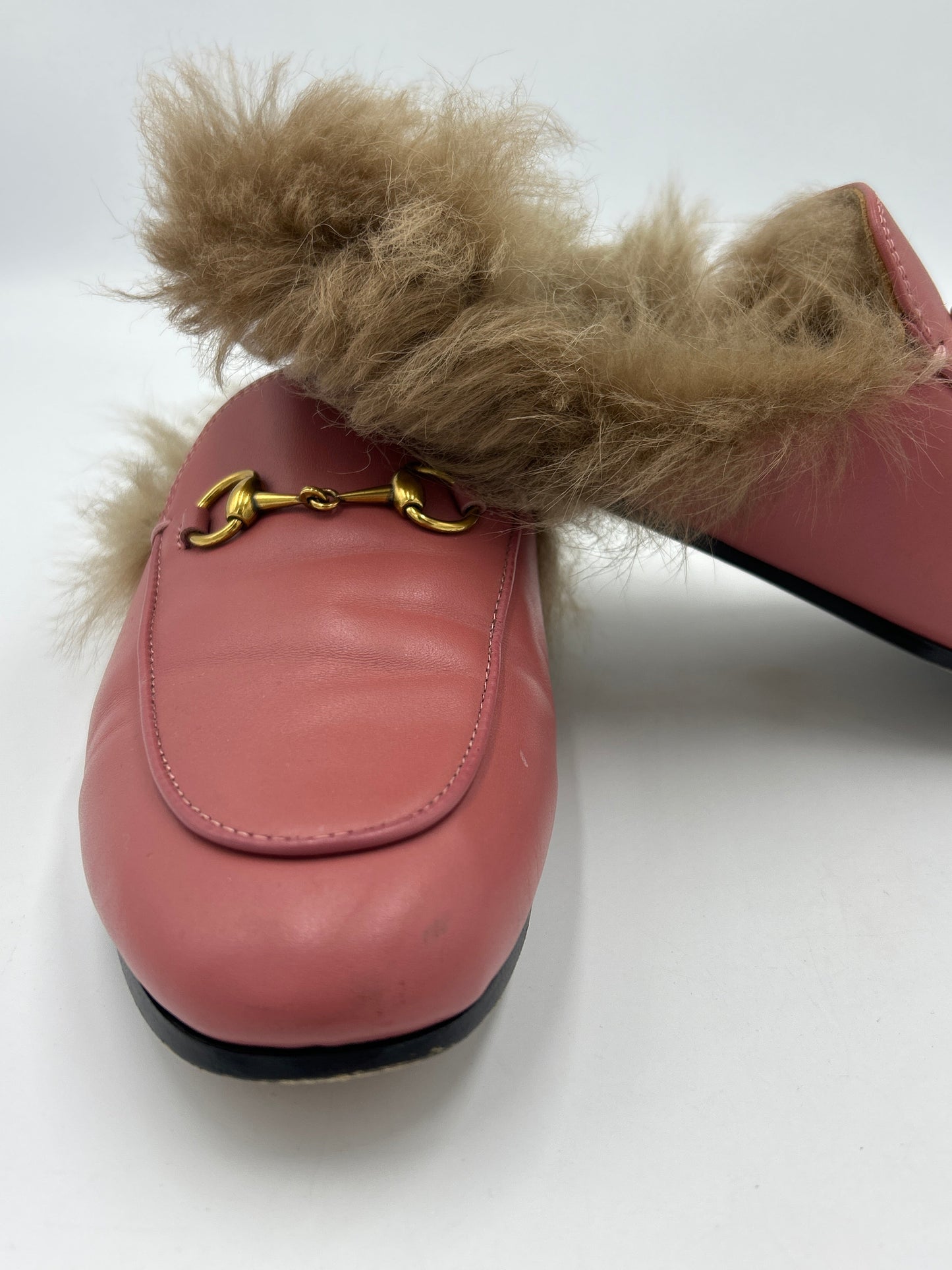 Gucci Princetown Horsebit Fur Designer Mules  Size: 6/36