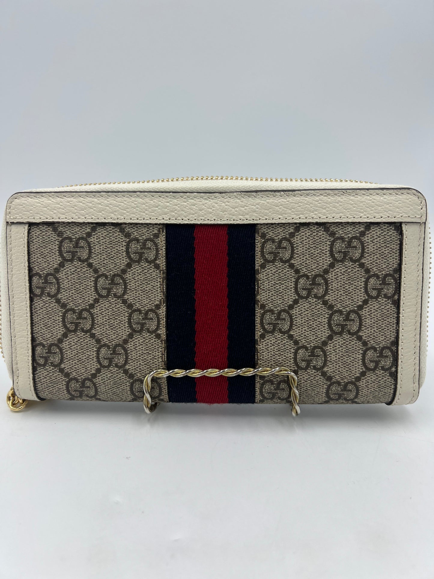 Gucci GG Ophidia Zip Top Designer Wallet Size: Medium