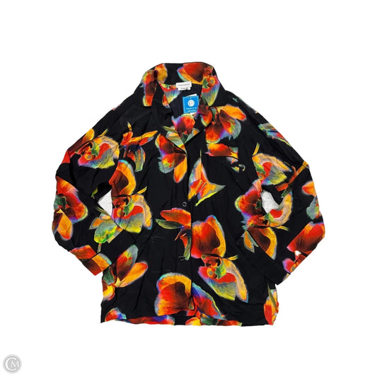 Blouse Long Sleeve By Alexander Mcqueen In Black Floral, Size: Onesize