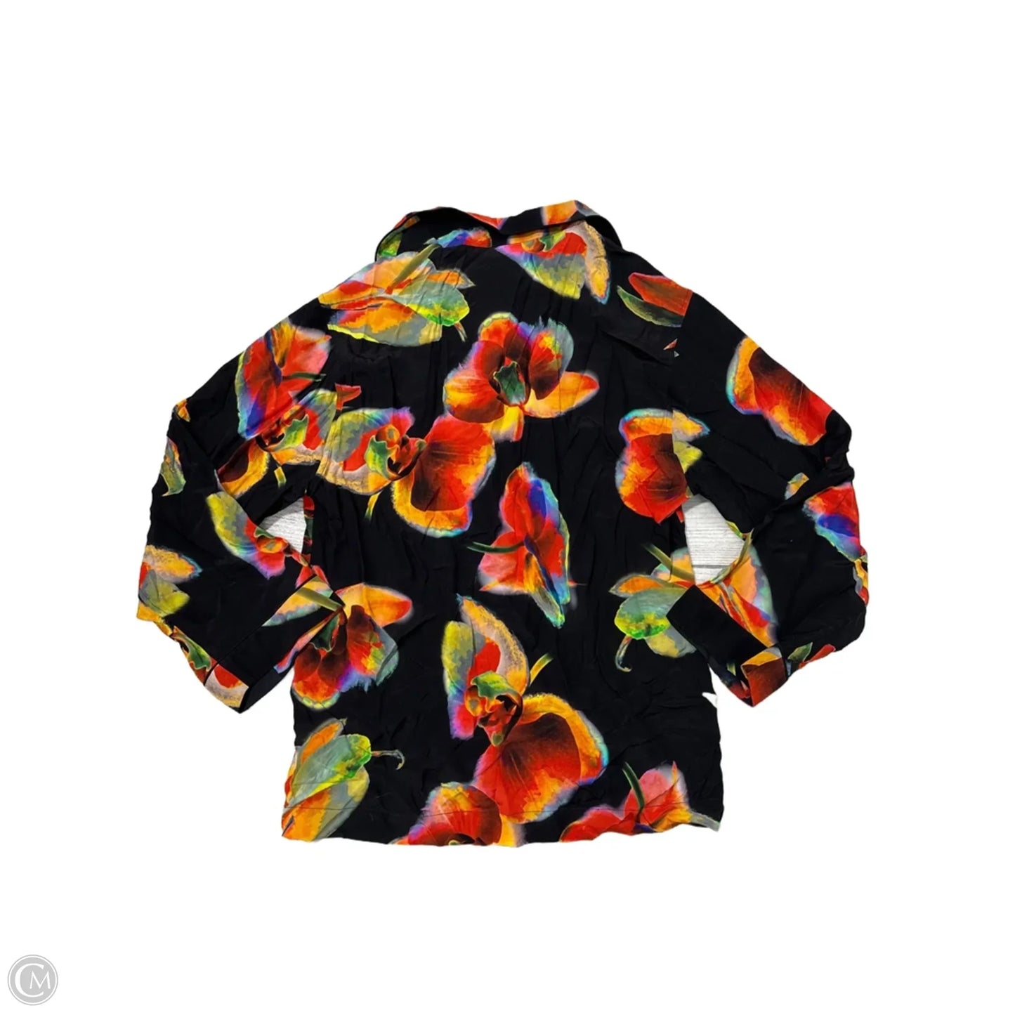 Blouse Long Sleeve By Alexander Mcqueen In Black Floral, Size: Onesize