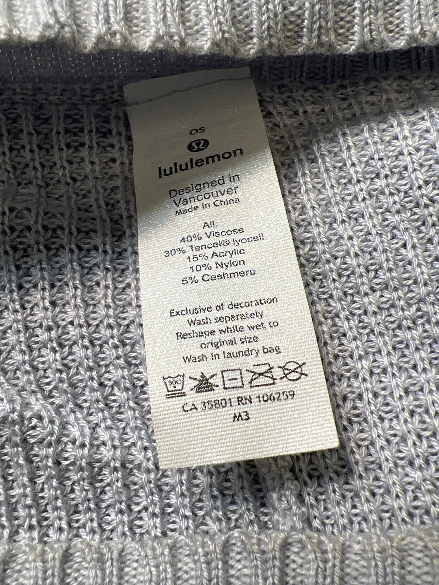 Grey Shawl Lululemon, Size Onesize