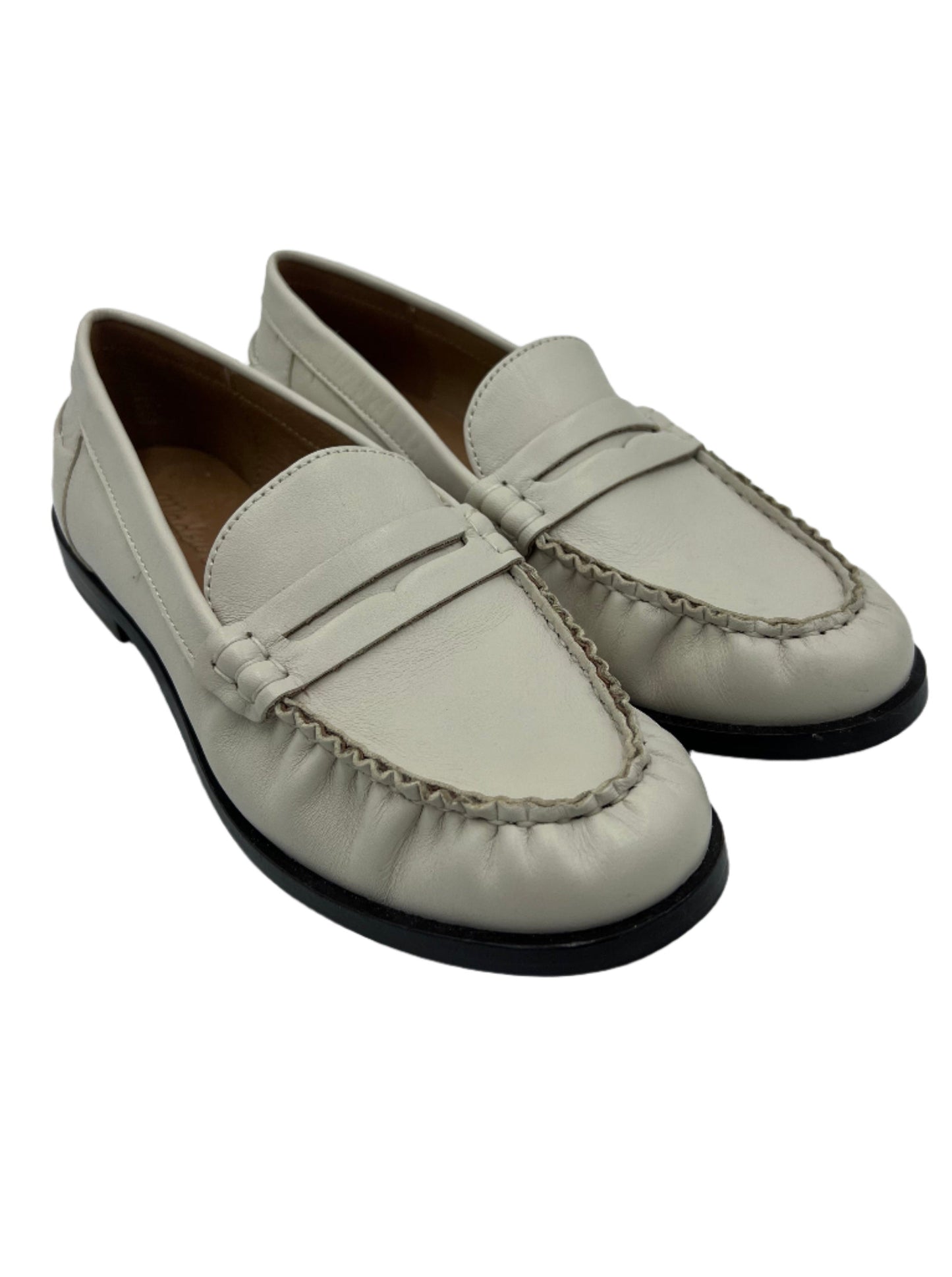 White Shoes Flats Loafer Oxford Madewell, Size 6