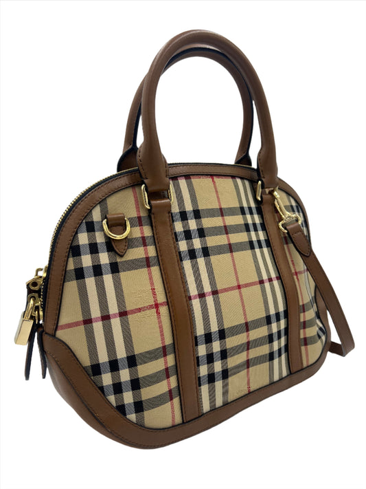 Burberry Orchard Horseferry Check Leather Handbag