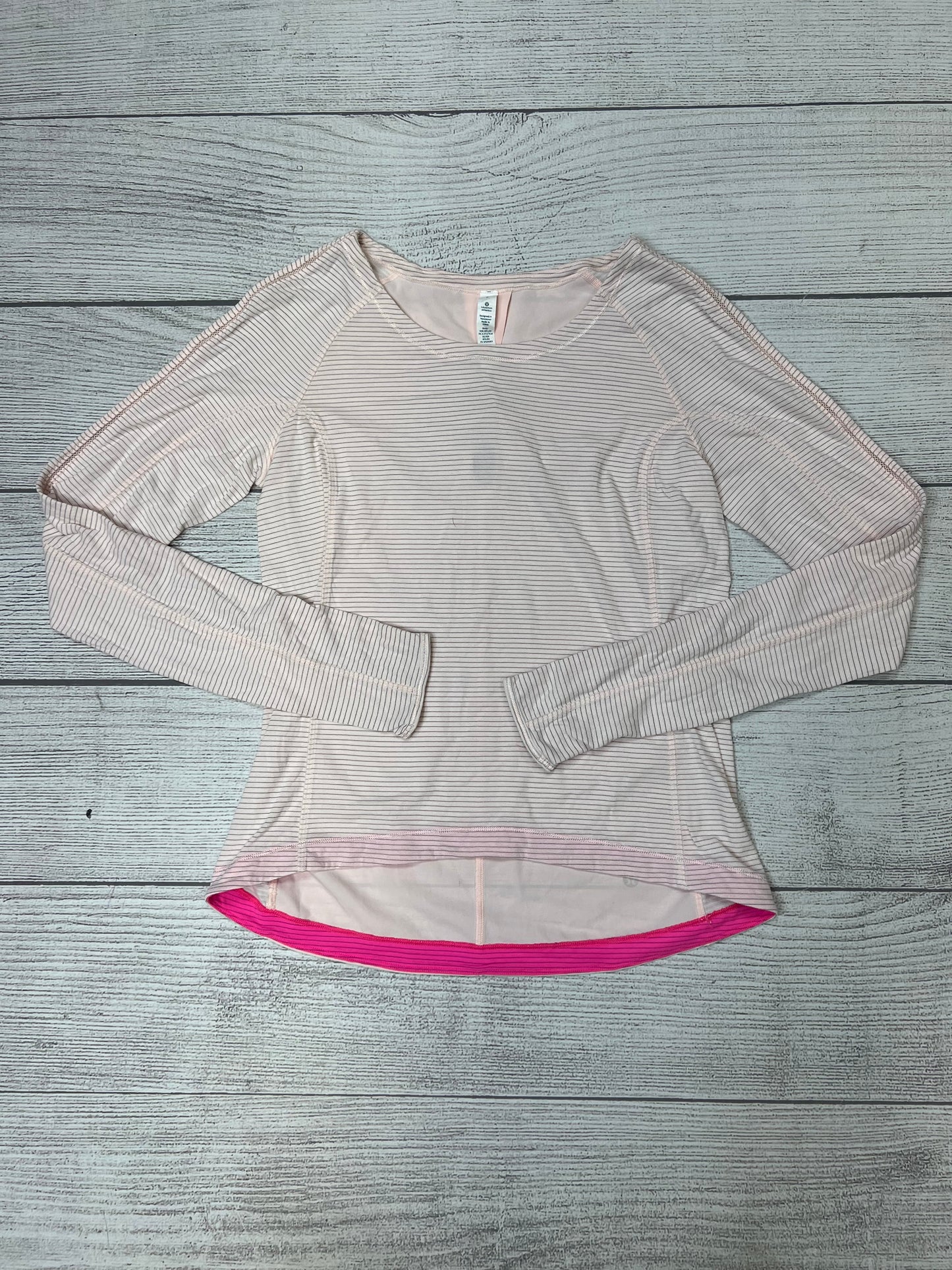 Light Pink Athletic Top Long Sleeve Crewneck Lululemon, Size S