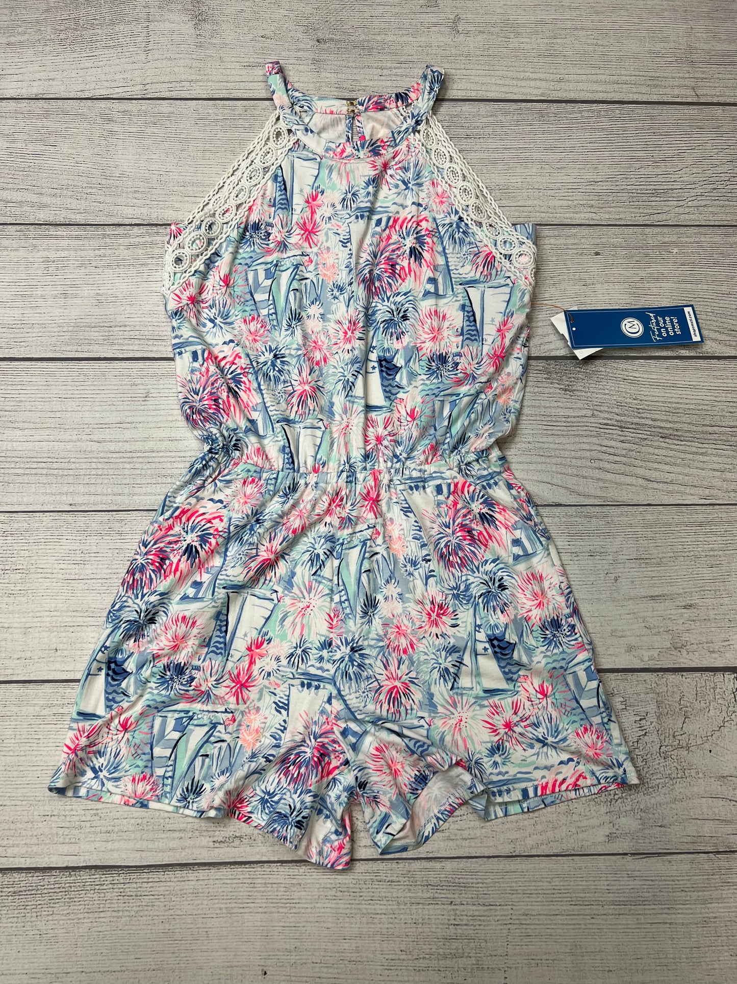 Blue White Romper Lilly Pulitzer, Size S