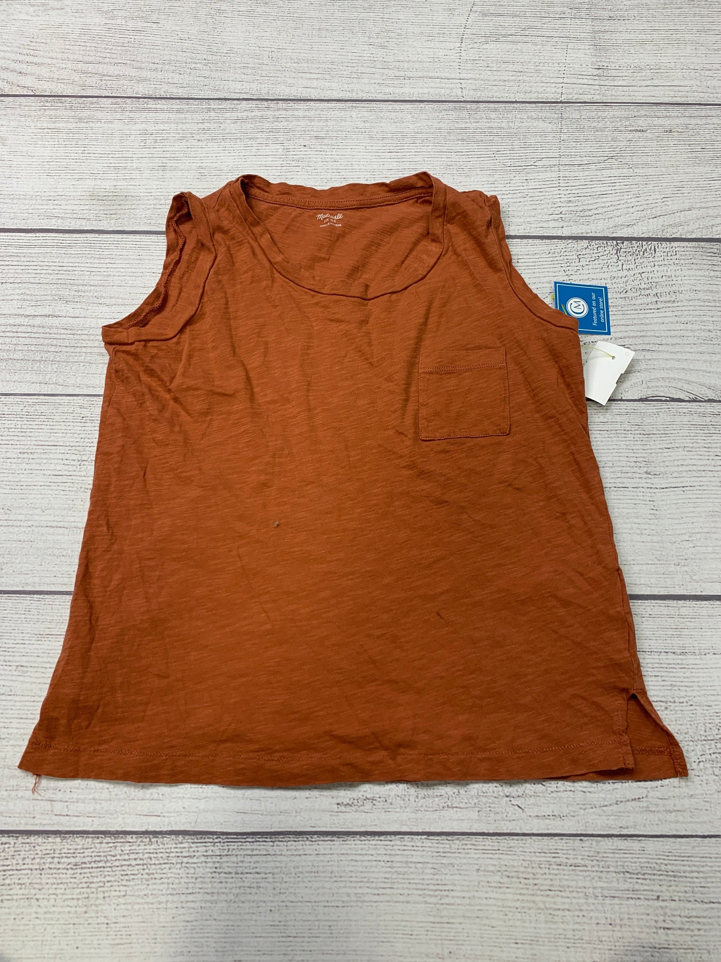 Orange Top Sleeveless Basic Madewell, Size Xs