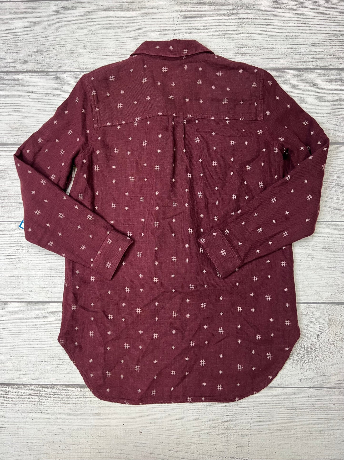 Blouse Long Sleeve By Madewell In Maroon, Size: Xs