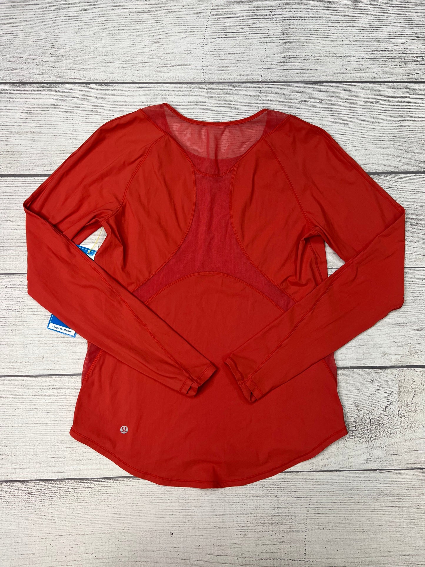 Athletic Top Long Sleeve Crewneck By Lululemon In Orange, Size: S