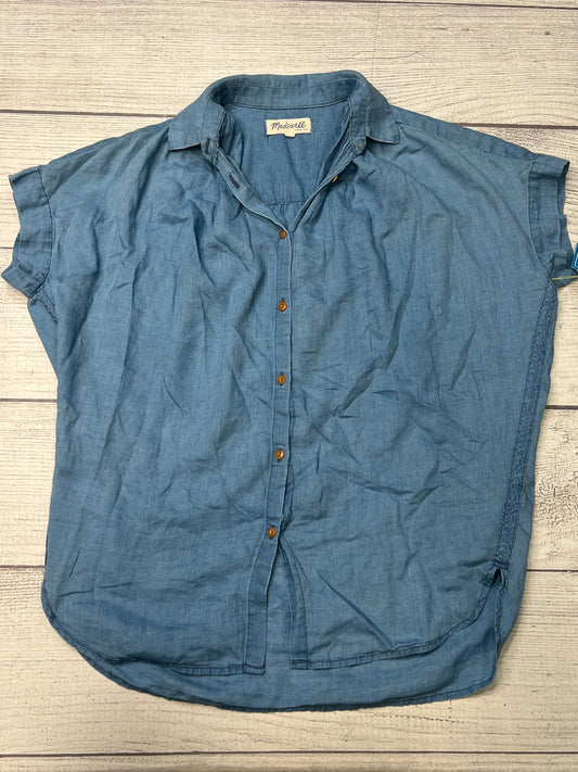 Top Short Sleeve By Madewell In Denim, Size: Xxs