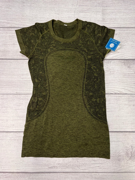 Athletic Top Short Sleeve By Lululemon In Green, Size: M