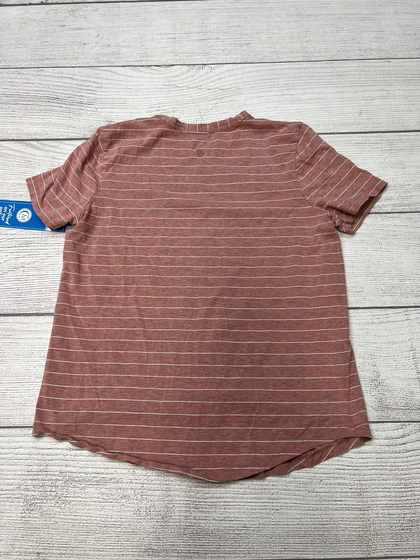 Athletic Top Short Sleeve By Lululemon In Striped, Size: S