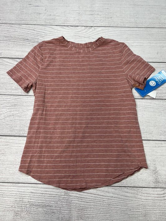 Athletic Top Short Sleeve By Lululemon In Striped, Size: S