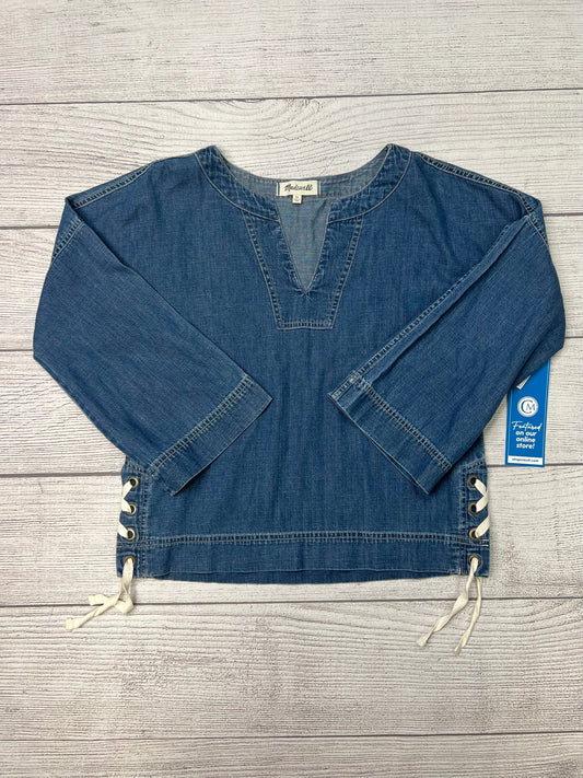 Top Long Sleeve By Madewell In Denim, Size: Xs