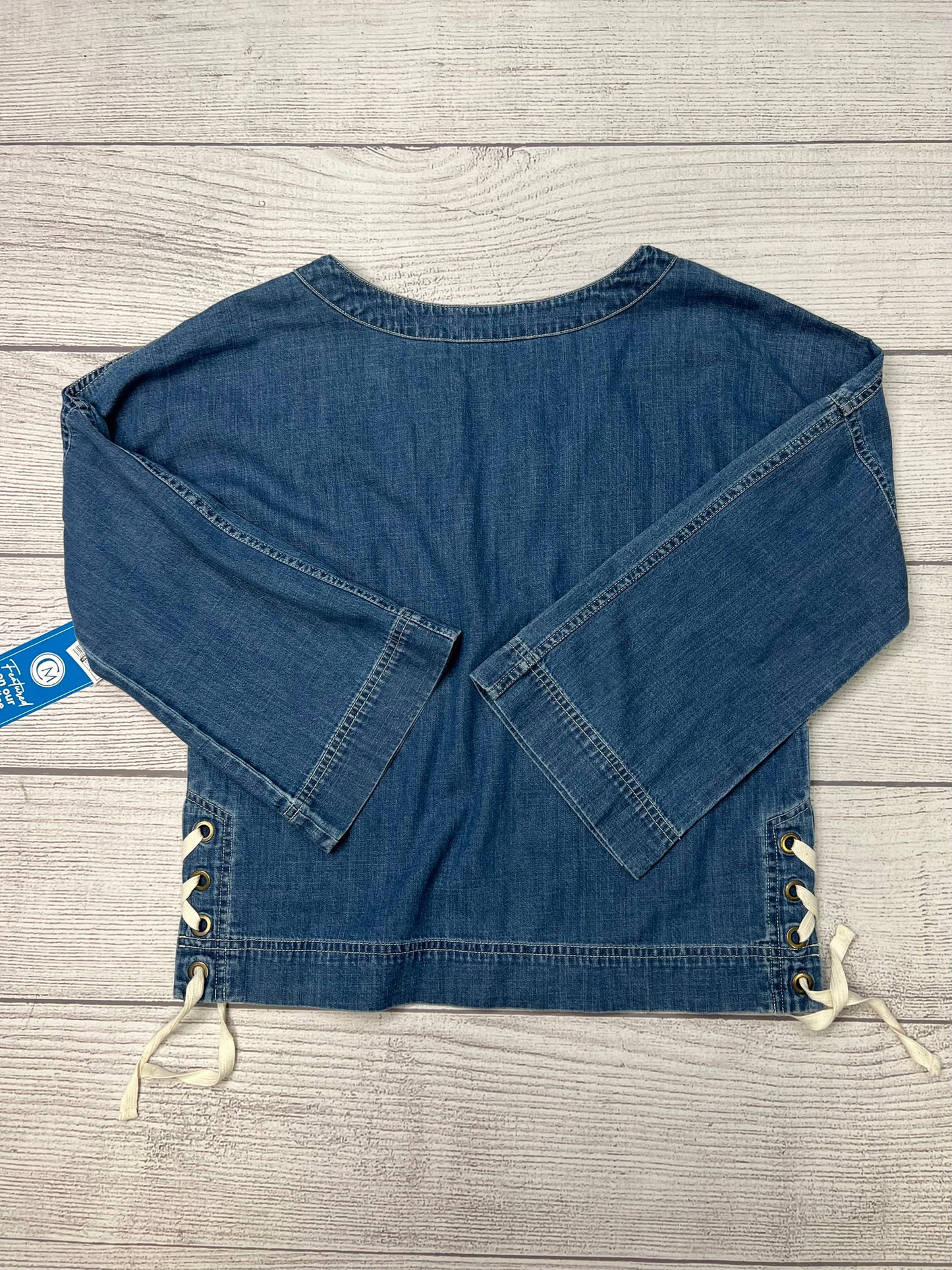 Top Long Sleeve By Madewell In Denim, Size: Xs