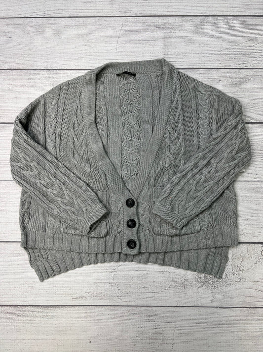 Sweater Cardigan By Olivaceous In Grey, Size: S