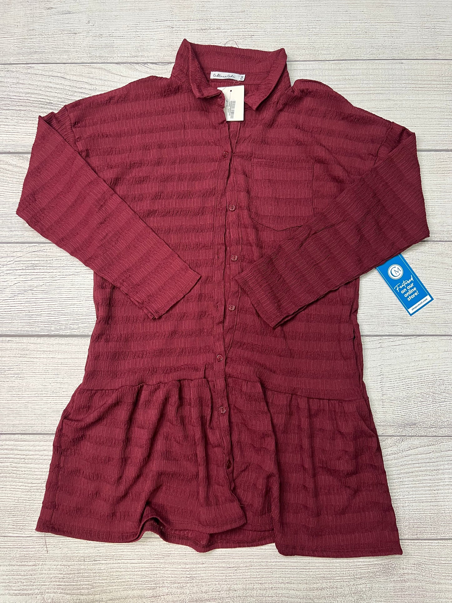 Dress Casual Short In Maroon, Size: M