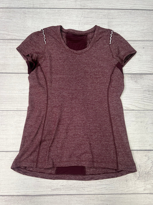 Athletic Top Short Sleeve By Lululemon In Purple, Size: L