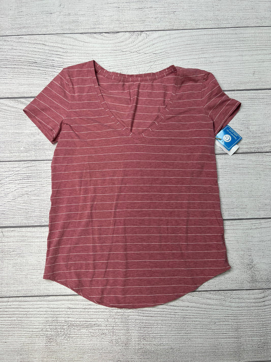 Athletic Top Short Sleeve By Lululemon In Red, Size: S