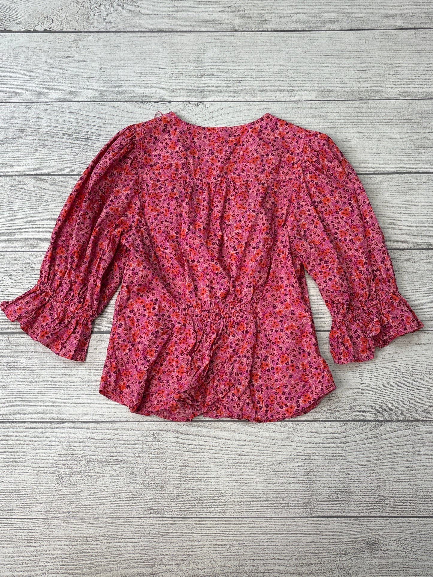 Top 3/4 Sleeve By Free People In Floral, Size: L