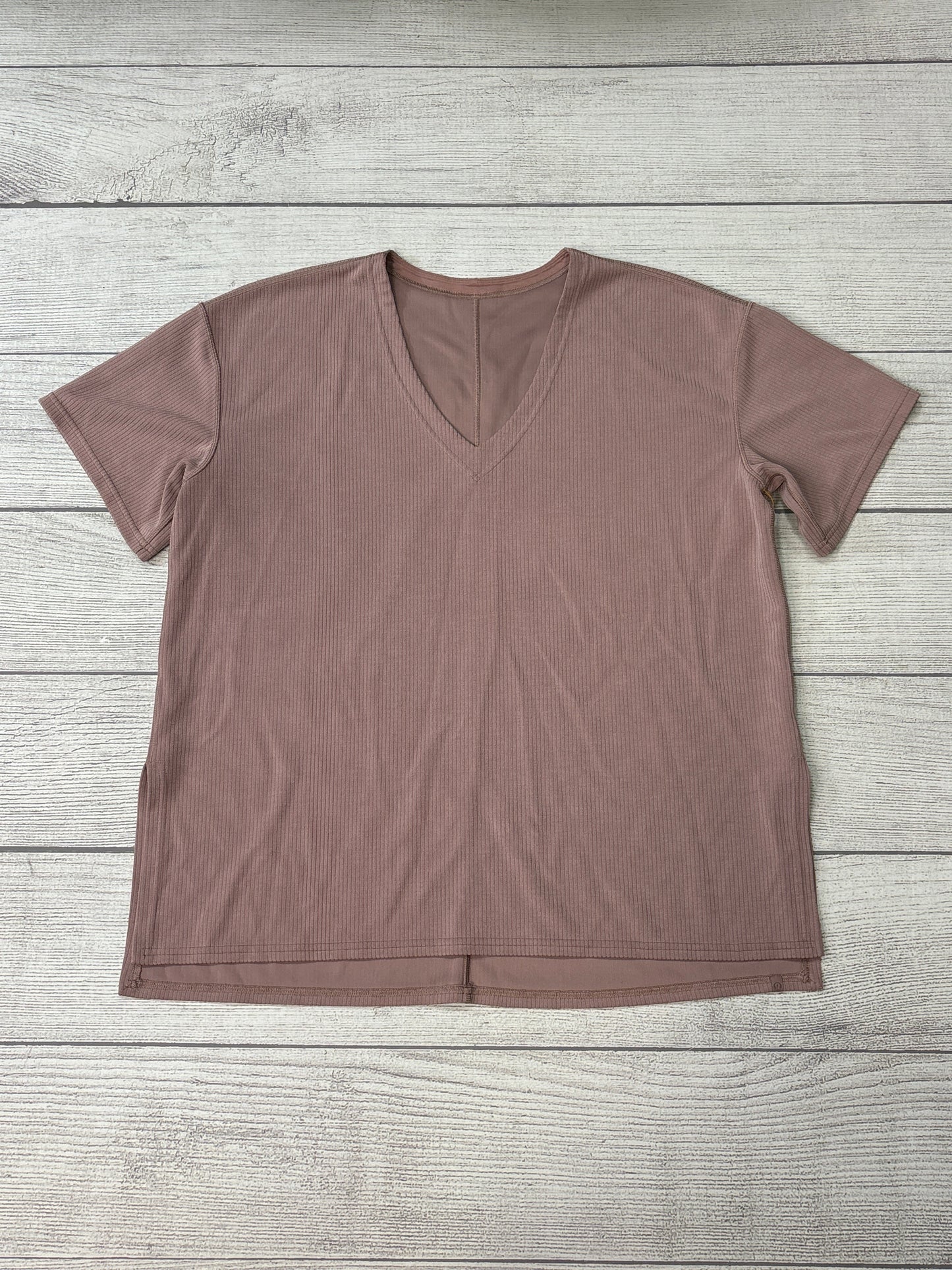 Athletic Top Short Sleeve By Lululemon In Dusty Pink, Size: M