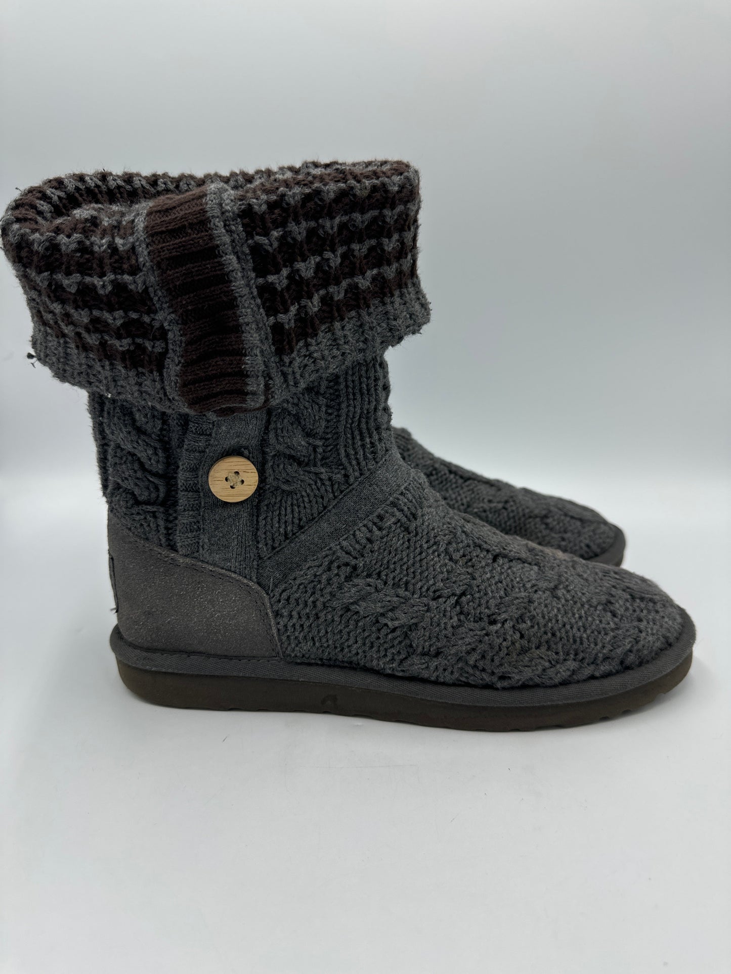 Boots Designer By Ugg In Grey, Size: 8