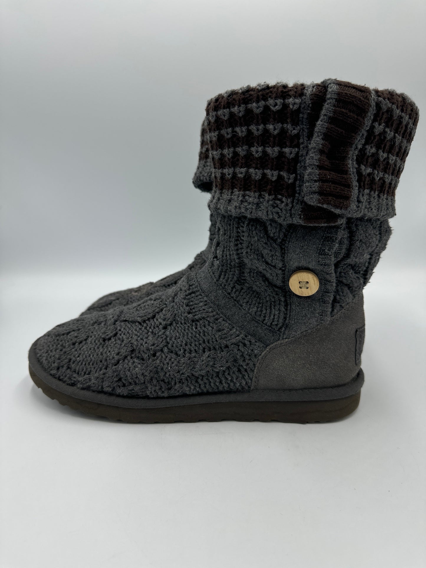 Boots Designer By Ugg In Grey, Size: 8