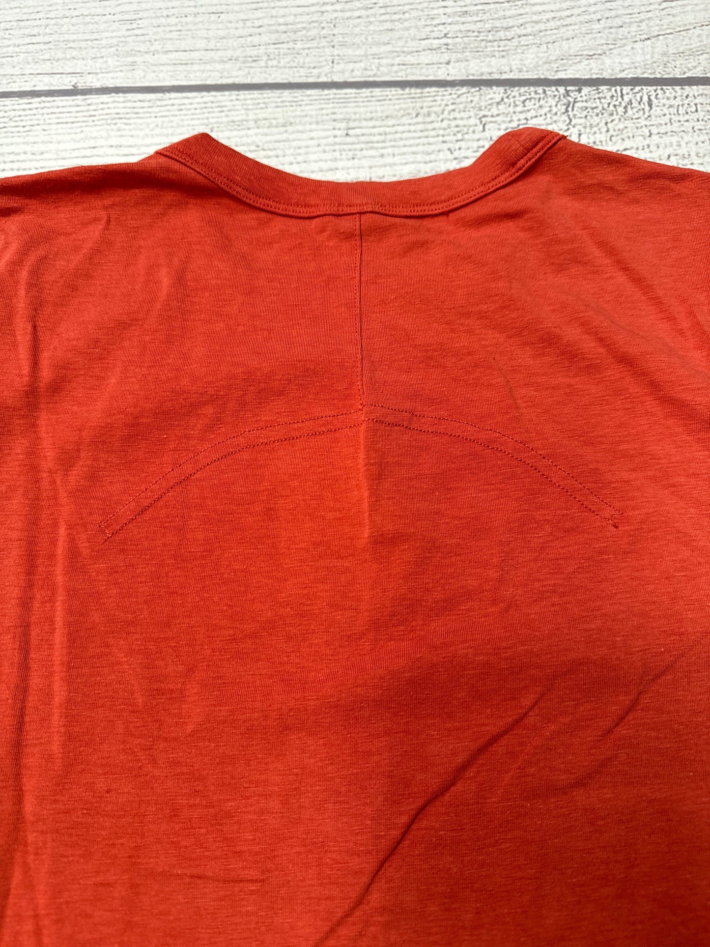 Athletic Top Short Sleeve By Lululemon In Orange, Size: S