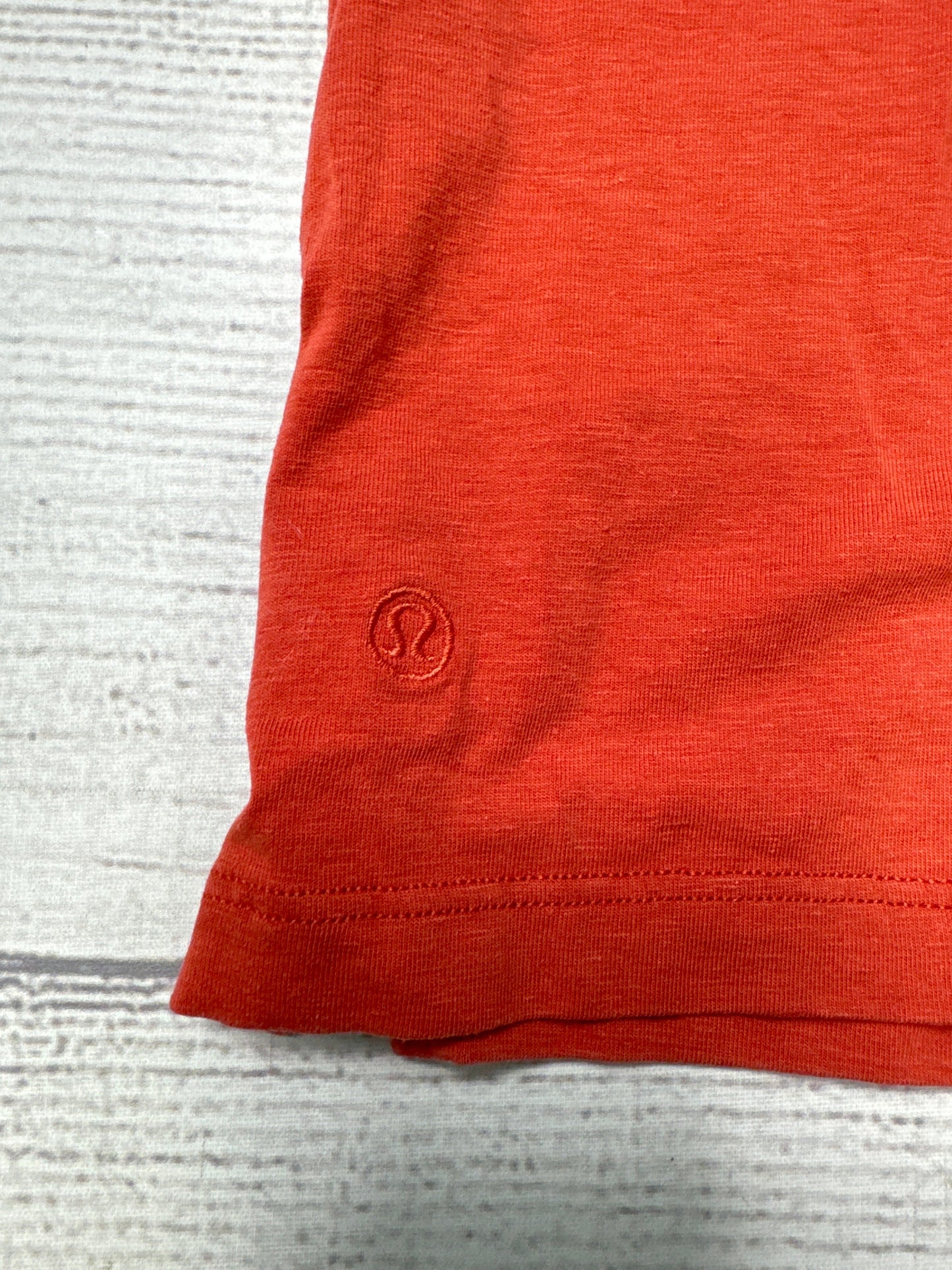 Athletic Top Short Sleeve By Lululemon In Orange, Size: S