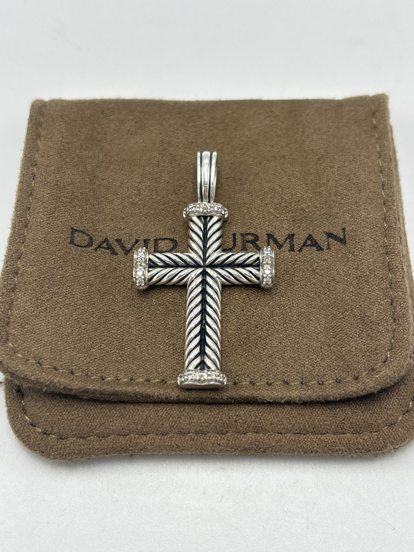 David Yurman Diamond Cross Pendant Luxury Designer