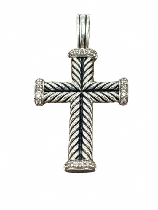 David Yurman Diamond Cross Pendant Luxury Designer