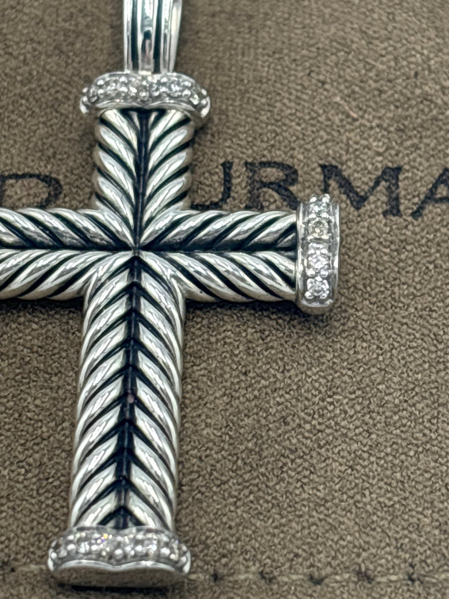 David Yurman Diamond Cross Pendant Luxury Designer