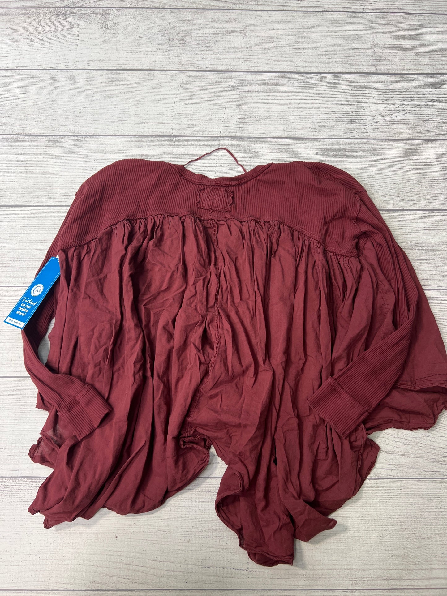 Top Long Sleeve By We The Free In Maroon, Size: L