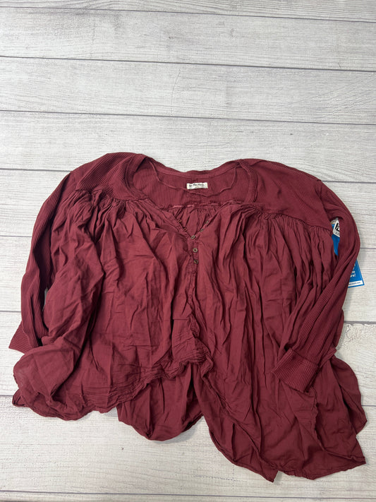 Top Long Sleeve By We The Free In Maroon, Size: L