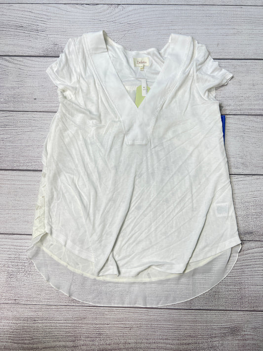 Top Short Sleeve By Anthropologie In White, Size: M