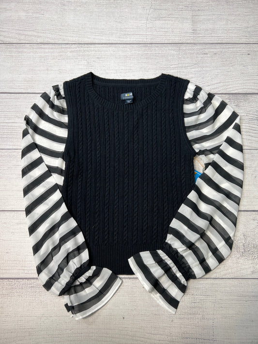 Top Long Sleeve By Maeve In Black White, Size: M