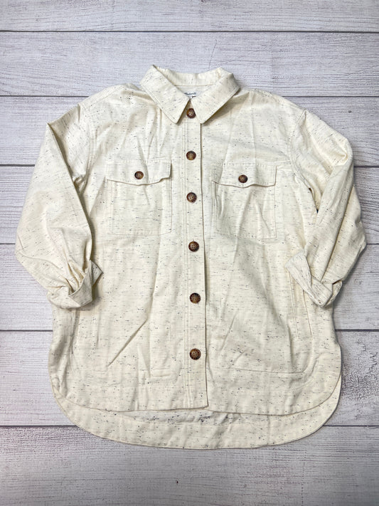 Jacket Shirt By Madewell In Cream, Size: S