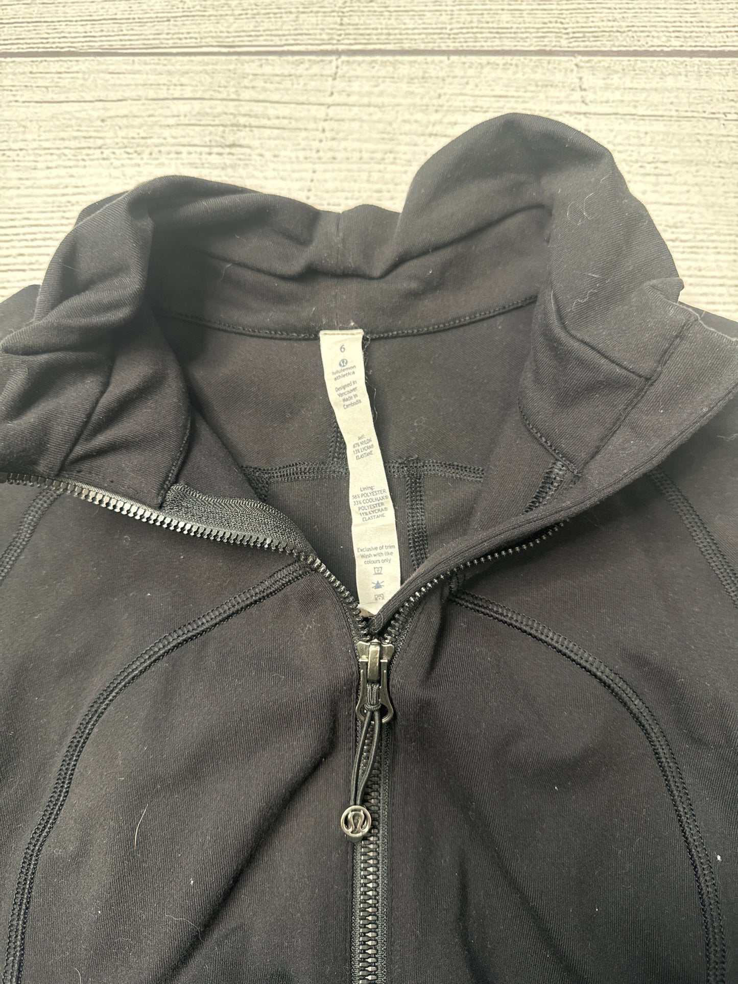 Athletic Jacket By Lululemon In Black, Size: S