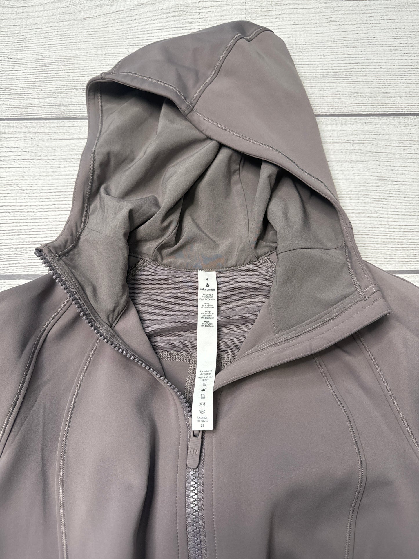 Athletic Jacket By Lululemon In Taupe, Size: S