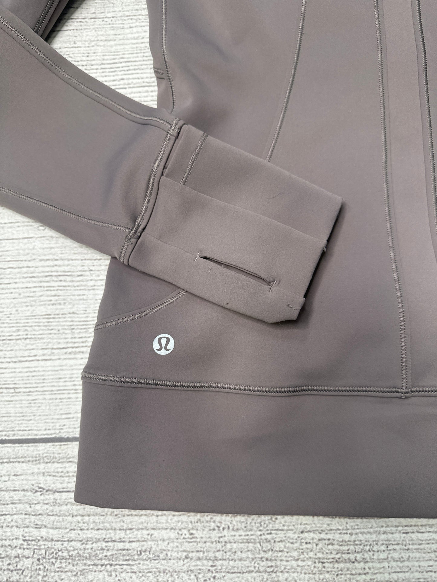 Athletic Jacket By Lululemon In Taupe, Size: S