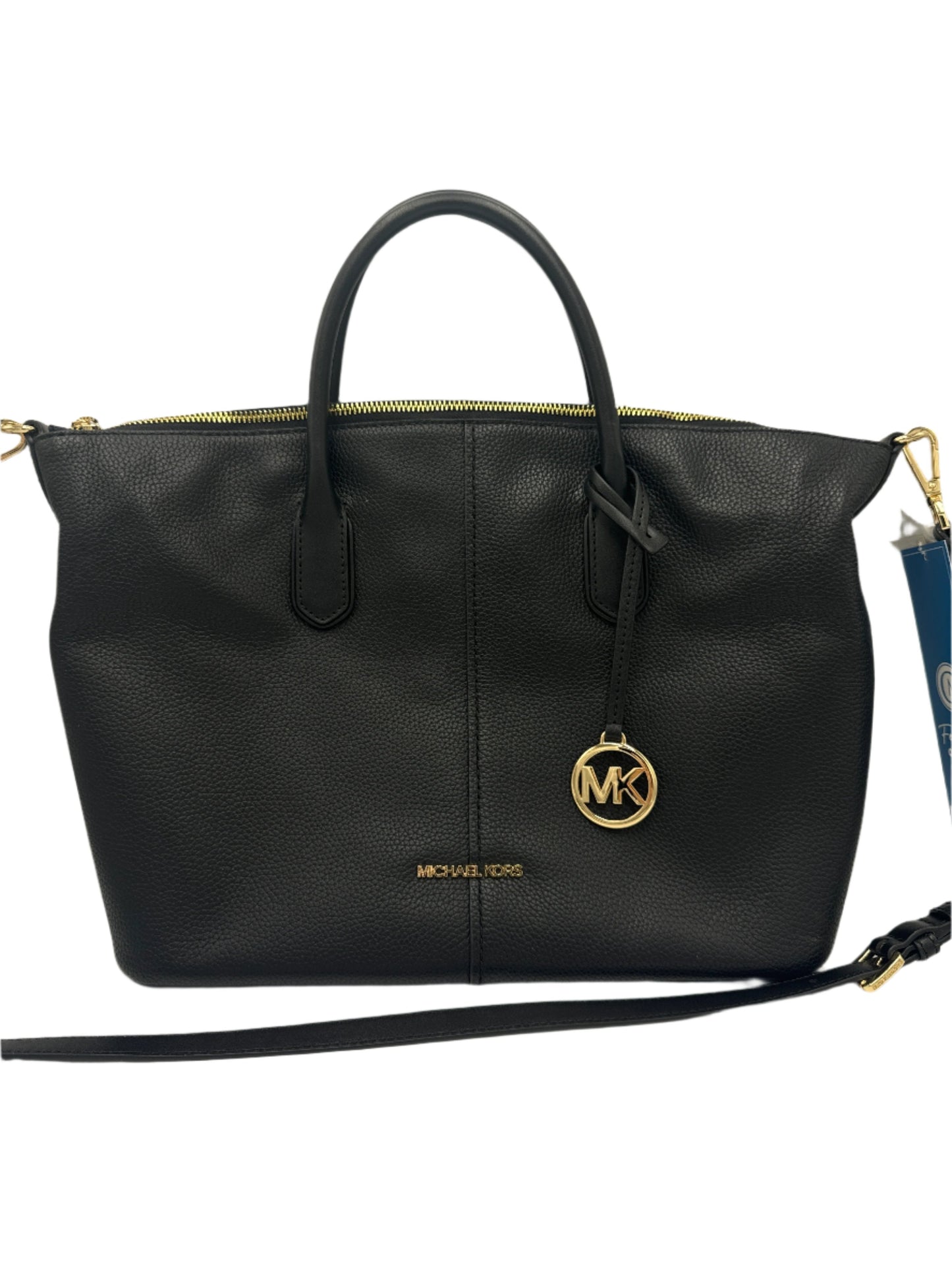 Leather Zip-Top Handbag Designer By Michael Kors