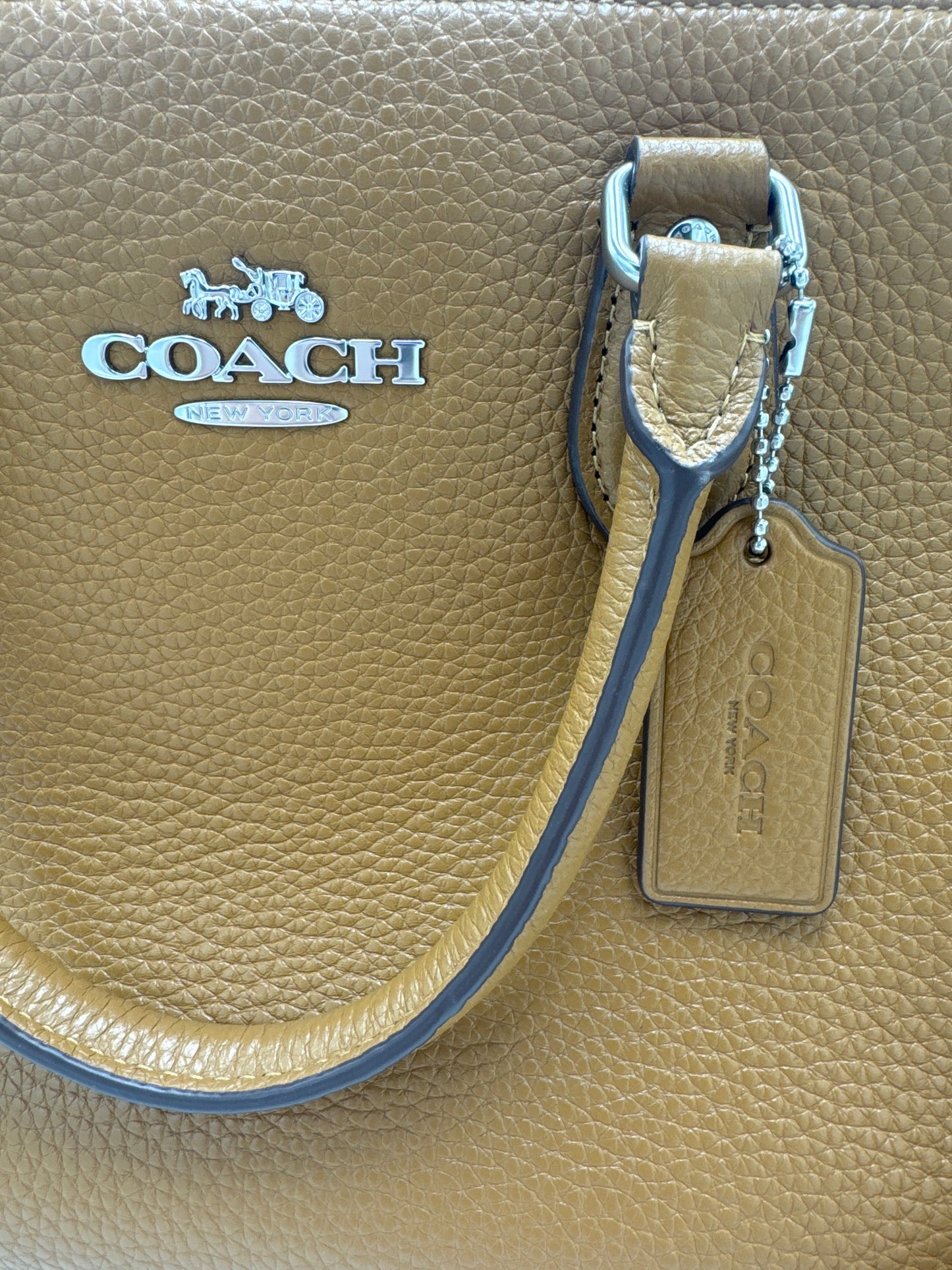 Leather Handbag Designer By Coach