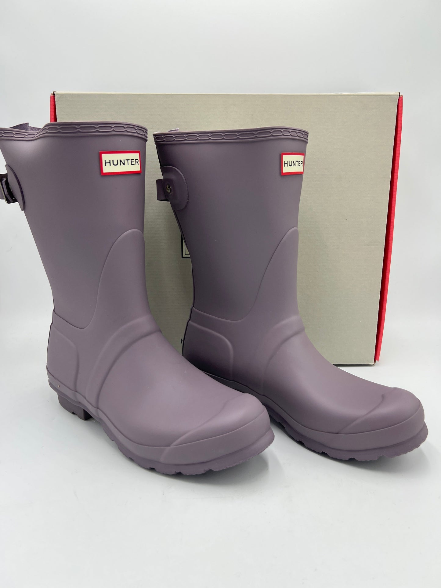 Original Adjustable Designer Boots By Hunter In Purple, Size: 7