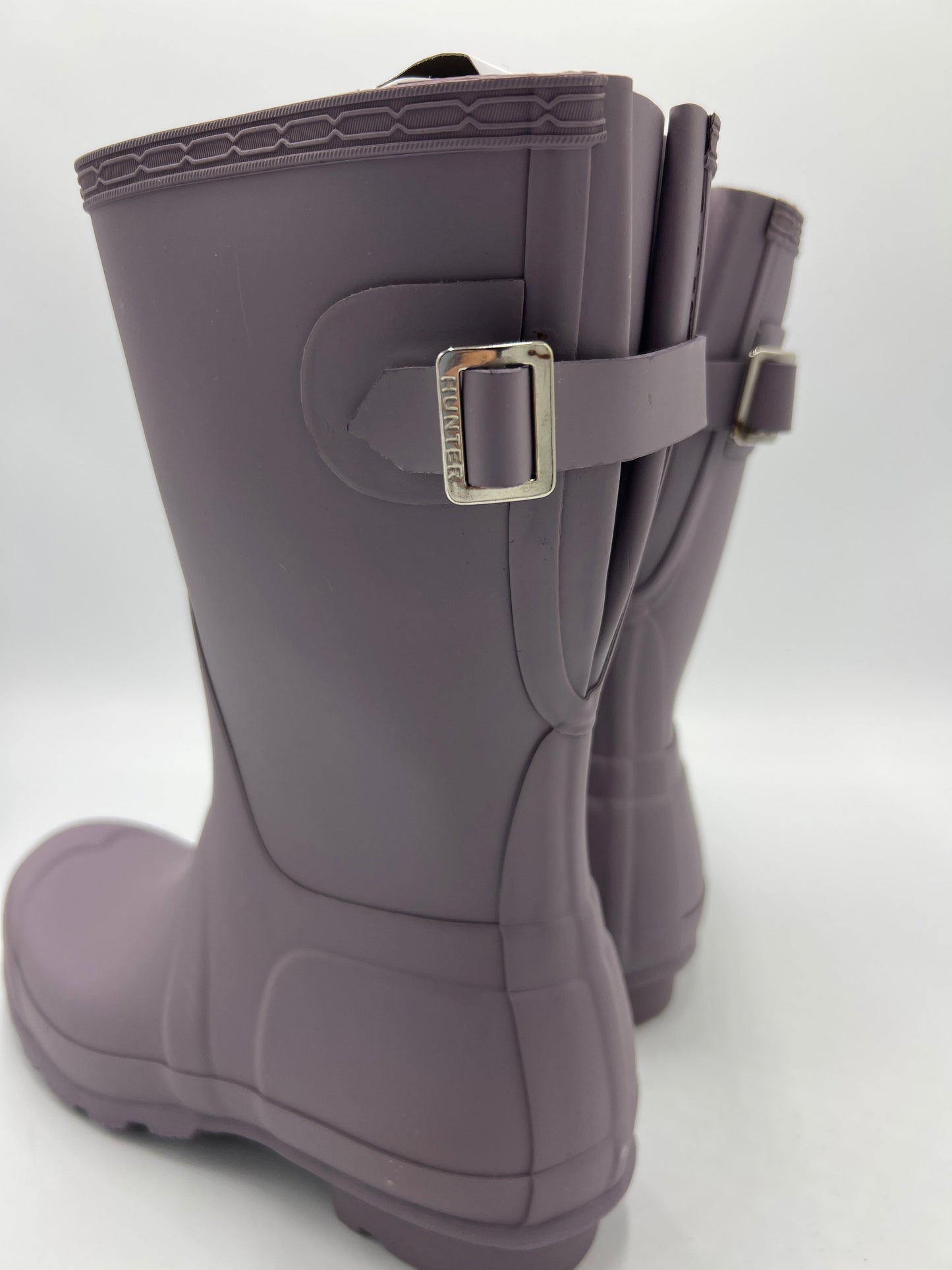 Original Adjustable Designer Boots By Hunter In Purple, Size: 7