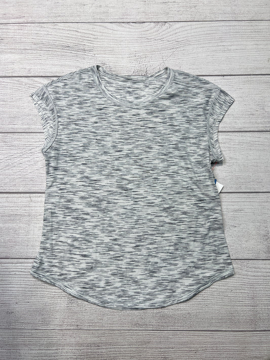 Athletic Top Short Sleeve By Lululemon In Grey, Size: M