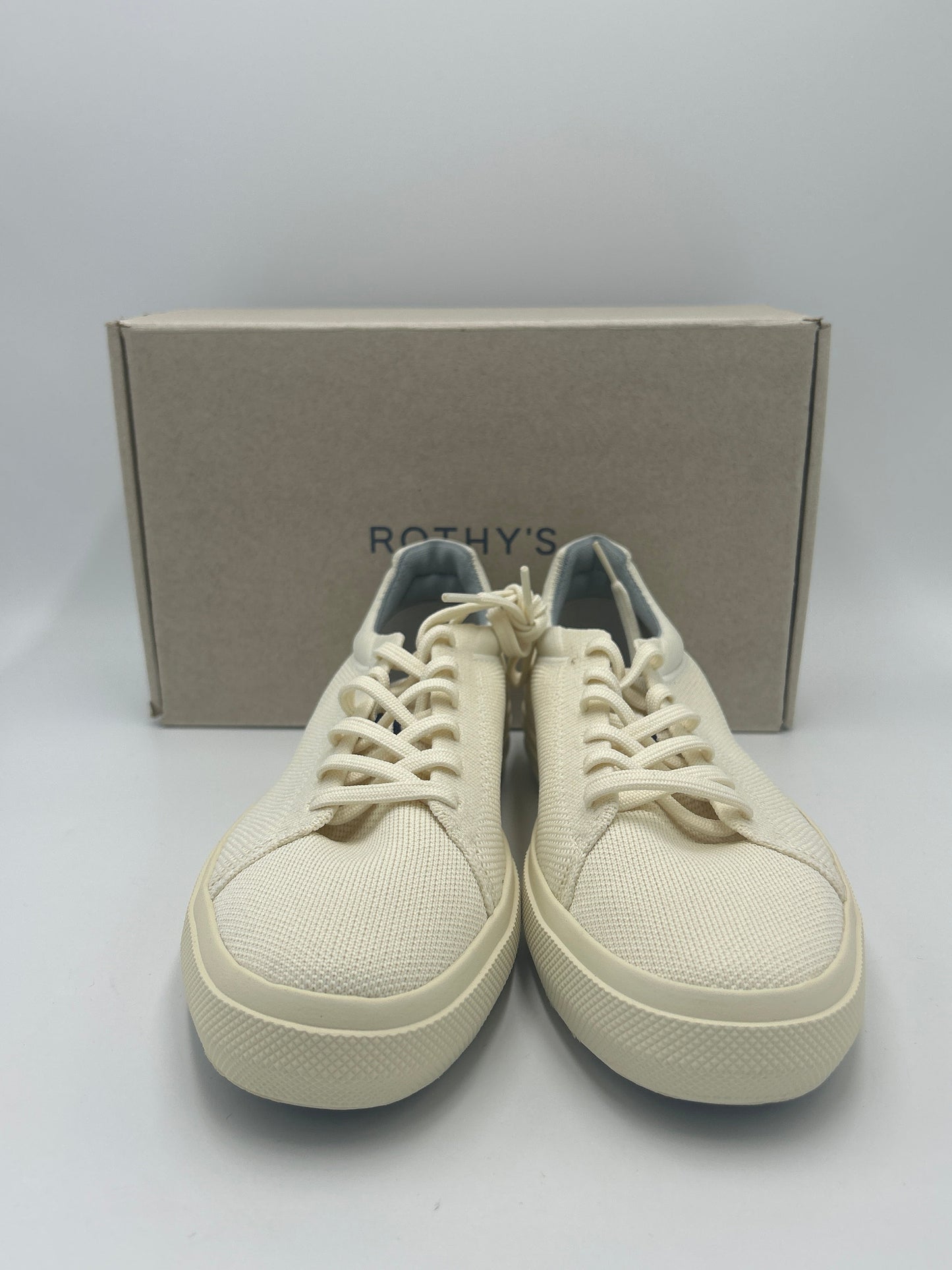 New! Rothy's Lace Up Sneaker In Cream, Size: 10